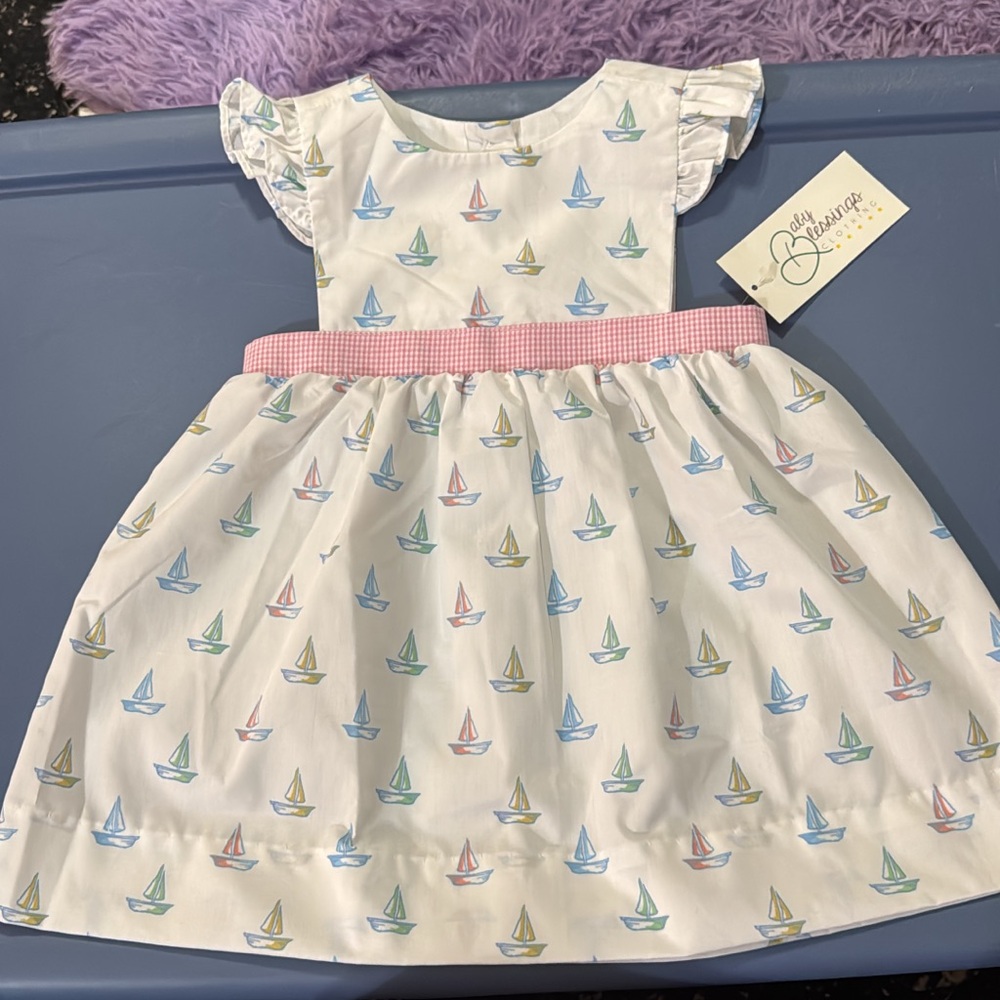 Lilly Pulitzer Kids Dress with Colorful Sailboat Print